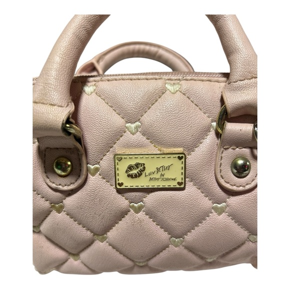 LUV Betsey by Betsey Johnson Mini Pink Quilted Bag Satchel 7” x 5" - Picture 5 of 6